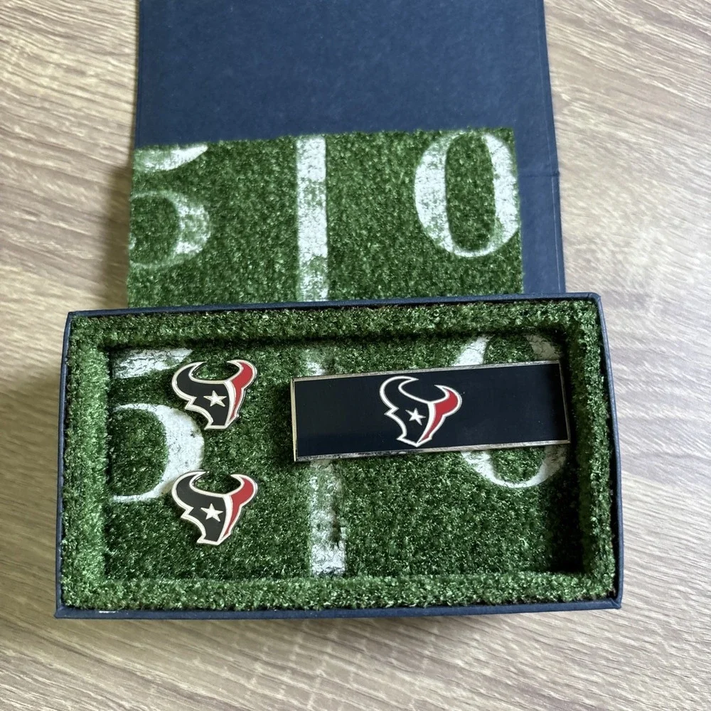 Houston Texans Cufflinks NFL Football Set